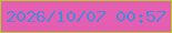 文字の大きさ：3、枠の色：b0ce20、背景の色：e45eb1、文字の色：4c87da 無料ブログパーツのブログ時計