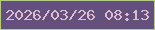 文字の大きさ：3、枠の色：b0ce83、背景の色：64507c、文字の色：debccb 無料ブログパーツのブログ時計