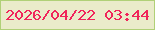 文字の大きさ：1、枠の色：b0d077、背景の色：eaebca、文字の色：f0255b 無料ブログパーツのブログ時計