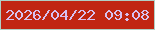 文字の大きさ：4、枠の色：b0d0c5、背景の色：c12612、文字の色：d7c1f0 無料ブログパーツのブログ時計