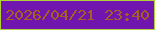 文字の大きさ：4、枠の色：b0d139、背景の色：7015ae、文字の色：a6611f 無料ブログパーツのブログ時計