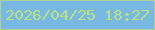 文字の大きさ：5、枠の色：b0d296、背景の色：77b9e3、文字の色：b9e283 無料ブログパーツのブログ時計