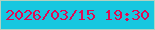 文字の大きさ：2、枠の色：b0d2c2、背景の色：16c7e0、文字の色：e10951 無料ブログパーツのブログ時計