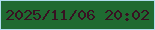 文字の大きさ：5、枠の色：b0ddee、背景の色：1f6a31、文字の色：381122 無料ブログパーツのブログ時計