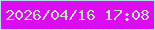 文字の大きさ：5、枠の色：b0dee7、背景の色：db0cef、文字の色：c8dfc5 無料ブログパーツのブログ時計