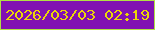 文字の大きさ：1、枠の色：b0e044、背景の色：8111b2、文字の色：ecd506 無料ブログパーツのブログ時計