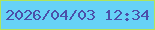 文字の大きさ：5、枠の色：b0e45c、背景の色：67d2f7、文字の色：4b4faa 無料ブログパーツのブログ時計