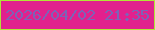 文字の大きさ：4、枠の色：b0e537、背景の色：e1218d、文字の色：7d63b7 無料ブログパーツのブログ時計