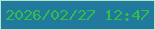 文字の大きさ：2、枠の色：b0e6cb、背景の色：21799e、文字の色：33bd4a 無料ブログパーツのブログ時計