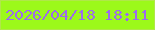 文字の大きさ：2、枠の色：b0e74a、背景の色：9cf91a、文字の色：9d6bec 無料ブログパーツのブログ時計