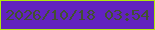 文字の大きさ：2、枠の色：b0e90d、背景の色：6222bf、文字の色：425130 無料ブログパーツのブログ時計