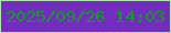 文字の大きさ：3、枠の色：b0e9a7、背景の色：722dbe、文字の色：129e22 無料ブログパーツのブログ時計