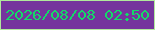 文字の大きさ：3、枠の色：b0ea9c、背景の色：75359d、文字の色：13da68 無料ブログパーツのブログ時計