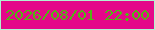 文字の大きさ：2、枠の色：b0f3d1、背景の色：e40889、文字の色：50b513 無料ブログパーツのブログ時計
