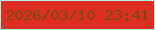 文字の大きさ：4、枠の色：b0f3e6、背景の色：de2e24、文字の色：7d490c 無料ブログパーツのブログ時計