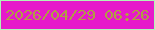 文字の大きさ：2、枠の色：b0f5b7、背景の色：e61aca、文字の色：b19d43 無料ブログパーツのブログ時計
