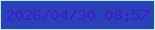 文字の大きさ：3、枠の色：b0f6e1、背景の色：2b41ba、文字の色：3c1bca 無料ブログパーツのブログ時計