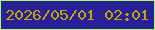 文字の大きさ：2、枠の色：b0f76b、背景の色：282096、文字の色：c1a50b 無料ブログパーツのブログ時計