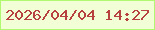 文字の大きさ：1、枠の色：b0f870、背景の色：f1fed6、文字の色：b7413f 無料ブログパーツのブログ時計
