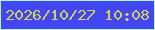文字の大きさ：5、枠の色：b0f9c7、背景の色：4347f3、文字の色：d1d154 無料ブログパーツのブログ時計