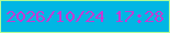 文字の大きさ：2、枠の色：b0fc98、背景の色：01b6e4、文字の色：c23bd4 無料ブログパーツのブログ時計