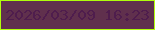 文字の大きさ：1、枠の色：b0fd0c、背景の色：60304d、文字の色：4f1d4d 無料ブログパーツのブログ時計