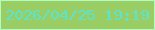 文字の大きさ：2、枠の色：b0fdc1、背景の色：9acd64、文字の色：58e6d1 無料ブログパーツのブログ時計
