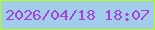 文字の大きさ：1、枠の色：b0fe1c、背景の色：a2cdea、文字の色：a543d2 無料ブログパーツのブログ時計
