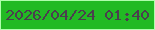 文字の大きさ：1、枠の色：b0fead、背景の色：22ba24、文字の色：4b3e4e 無料ブログパーツのブログ時計