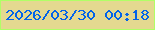 文字の大きさ：1、枠の色：b0ff67、背景の色：e4d990、文字の色：0363e9 無料ブログパーツのブログ時計