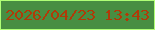 文字の大きさ：4、枠の色：b0ff76、背景の色：488e42、文字の色：b13a08 無料ブログパーツのブログ時計
