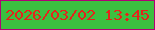 文字の大きさ：2、枠の色：b10075、背景の色：3cbf40、文字の色：e5231b 無料ブログパーツのブログ時計