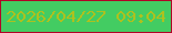 文字の大きさ：5、枠の色：b10226、背景の色：43cc62、文字の色：adc11f 無料ブログパーツのブログ時計