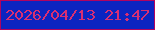 文字の大きさ：5、枠の色：b1035f、背景の色：0c24c0、文字の色：d82f72 無料ブログパーツのブログ時計