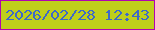 文字の大きさ：4、枠の色：b103b2、背景の色：bfcf1b、文字の色：3d69c9 無料ブログパーツのブログ時計