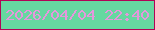 文字の大きさ：2、枠の色：b10456、背景の色：66d8a0、文字の色：e597dc 無料ブログパーツのブログ時計