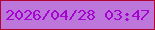 文字の大きさ：5、枠の色：b10631、背景の色：bd77db、文字の色：a504ce 無料ブログパーツのブログ時計