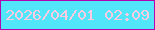 文字の大きさ：4、枠の色：b107b0、背景の色：51e6f9、文字の色：fccbe1 無料ブログパーツのブログ時計