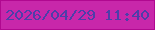 文字の大きさ：1、枠の色：b10890、背景の色：c827aa、文字の色：4e3ea9 無料ブログパーツのブログ時計