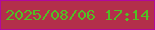 文字の大きさ：4、枠の色：b1099d、背景の色：b32f4a、文字の色：51bf24 無料ブログパーツのブログ時計