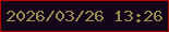 文字の大きさ：1、枠の色：b10b06、背景の色：130618、文字の色：9c8c4e 無料ブログパーツのブログ時計