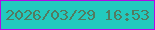 文字の大きさ：4、枠の色：b10be5、背景の色：23cabe、文字の色：527b60 無料ブログパーツのブログ時計