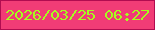文字の大きさ：2、枠の色：b10c50、背景の色：f13c76、文字の色：a5fd1f 無料ブログパーツのブログ時計
