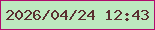 文字の大きさ：5、枠の色：b10c6d、背景の色：bde9bf、文字の色：5a2f31 無料ブログパーツのブログ時計