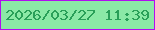 文字の大きさ：5、枠の色：b10ef0、背景の色：8be9a6、文字の色：299f58 無料ブログパーツのブログ時計