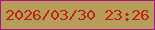 文字の大きさ：1、枠の色：b10f8f、背景の色：b79e58、文字の色：bc231b 無料ブログパーツのブログ時計