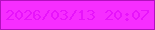 文字の大きさ：3、枠の色：b110be、背景の色：f62eff、文字の色：e714fb 無料ブログパーツのブログ時計