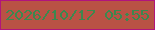 文字の大きさ：3、枠の色：b1147d、背景の色：b95245、文字の色：3c884f 無料ブログパーツのブログ時計
