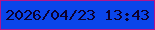 文字の大きさ：4、枠の色：b1148c、背景の色：0a45ea、文字の色：0c012d 無料ブログパーツのブログ時計