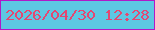 文字の大きさ：2、枠の色：b118c8、背景の色：5dc7e2、文字の色：e44771 無料ブログパーツのブログ時計